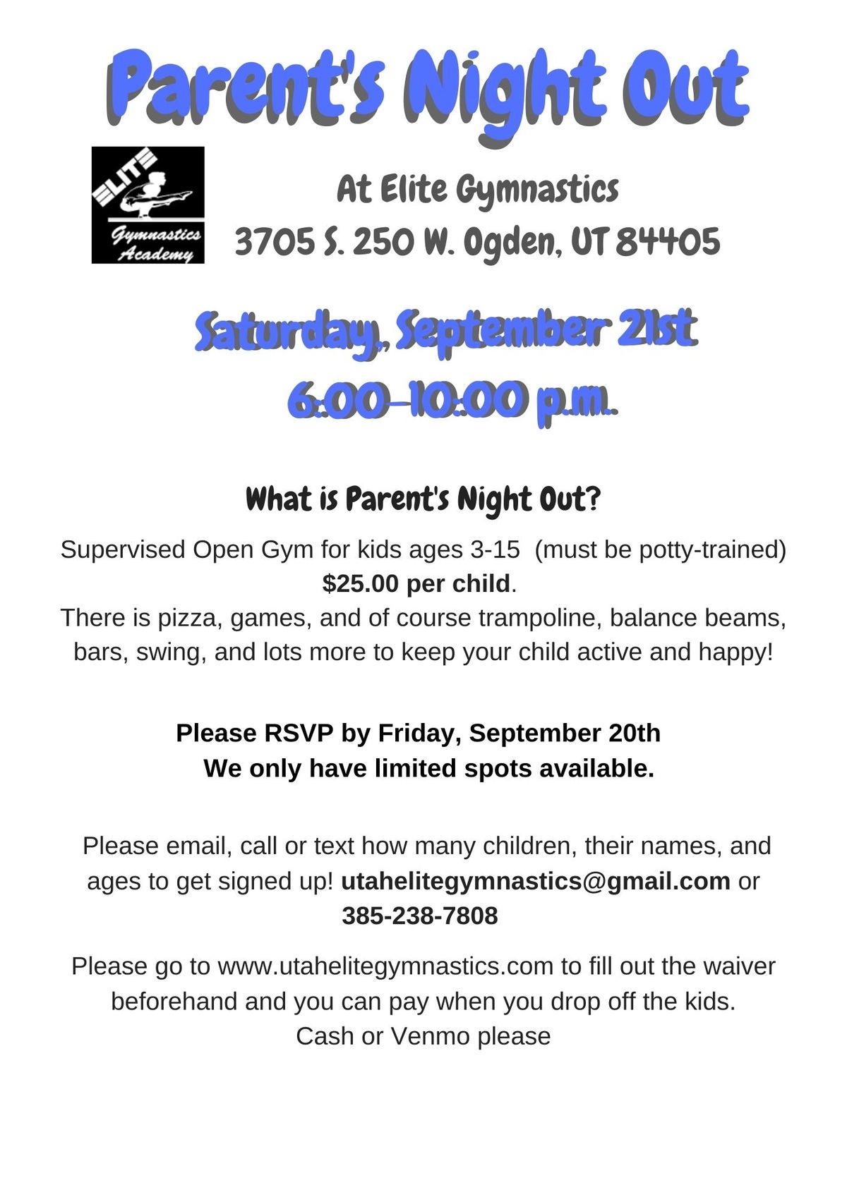 Parents Night Out - September 21, 2024