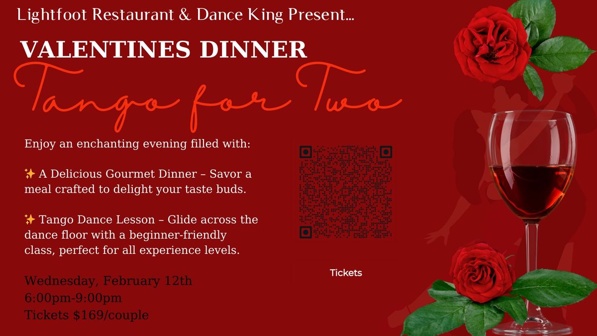 Valentines Dinner & Tango for Two 