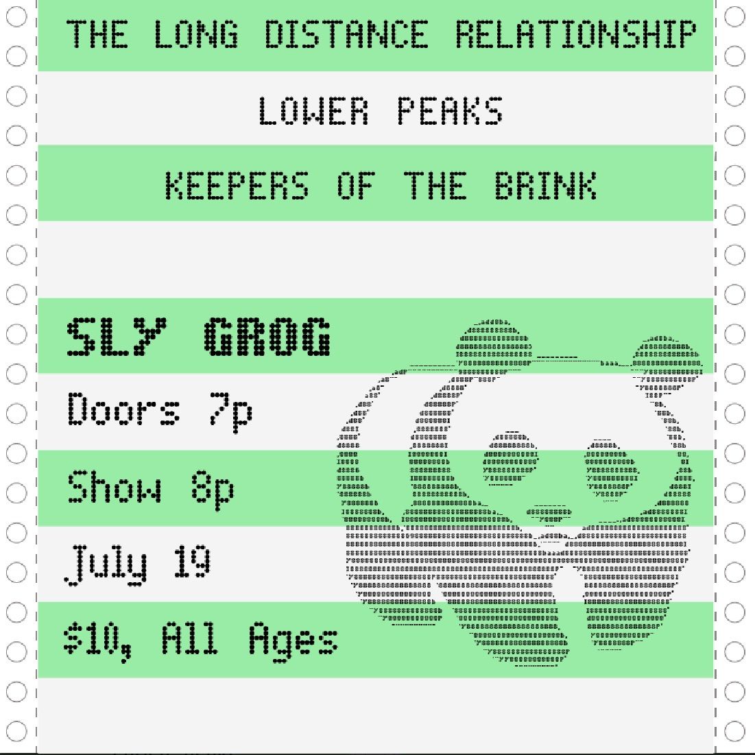 The Long Distance Relationship \/\/ Lower Peaks \/\/ Keepers of the Brink @ The Sly Grog