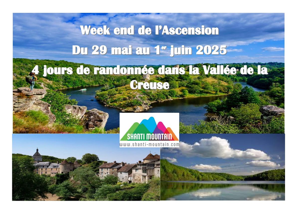 4 jours de randonn\u00e9e dans la vall\u00e9e de la Creuse - Week end de l'Ascension