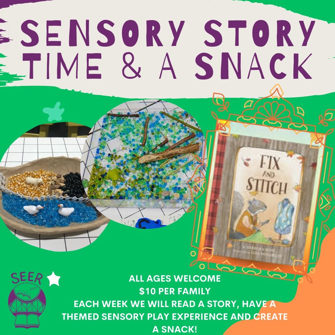 Sensory Story Time and a Snack - Fix and Stitch!