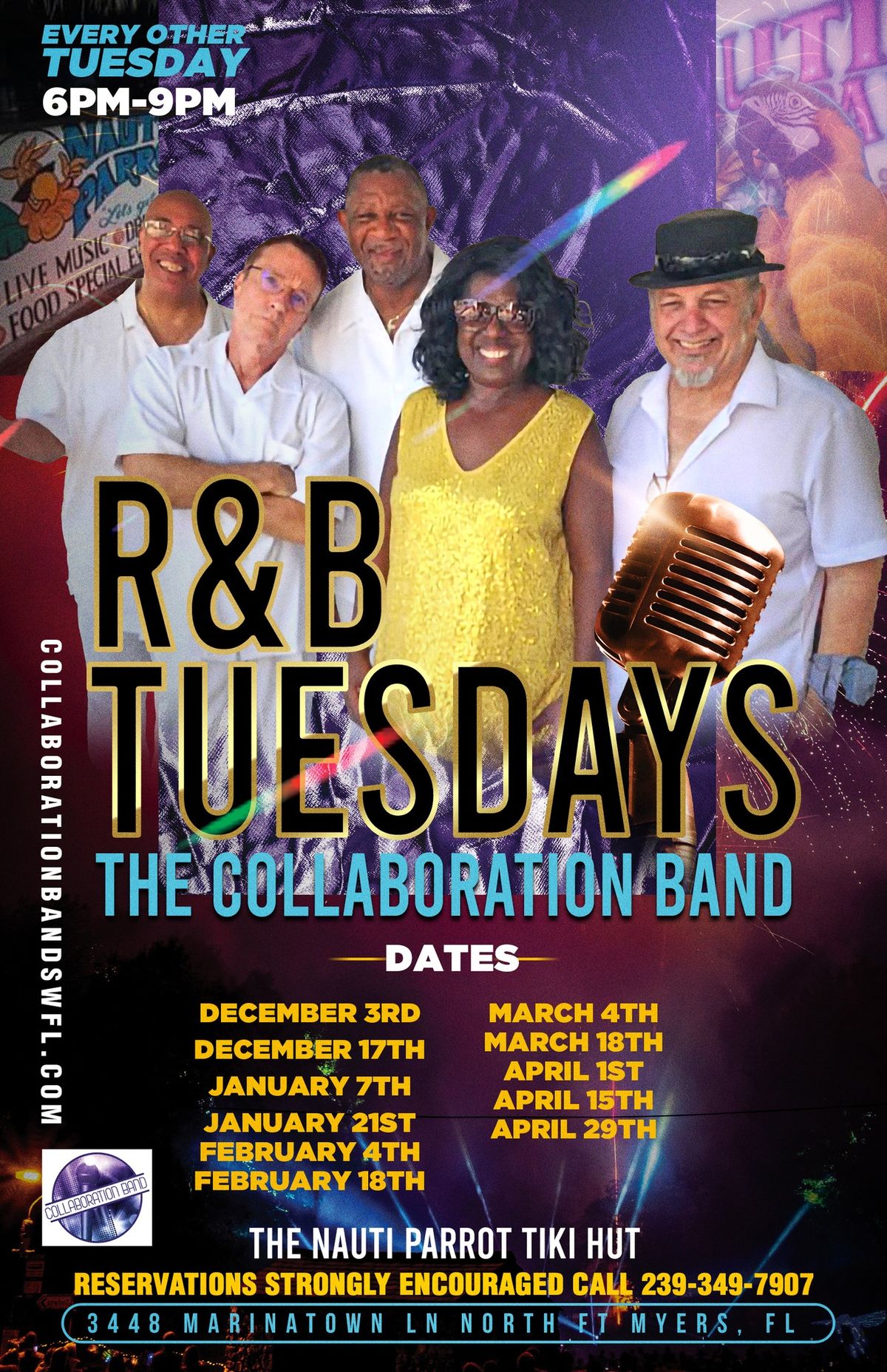 R&B Tuesdays at The Nauti Parrot Tiki Hut with The Collaboration Band Feat Verceal Whitaker....