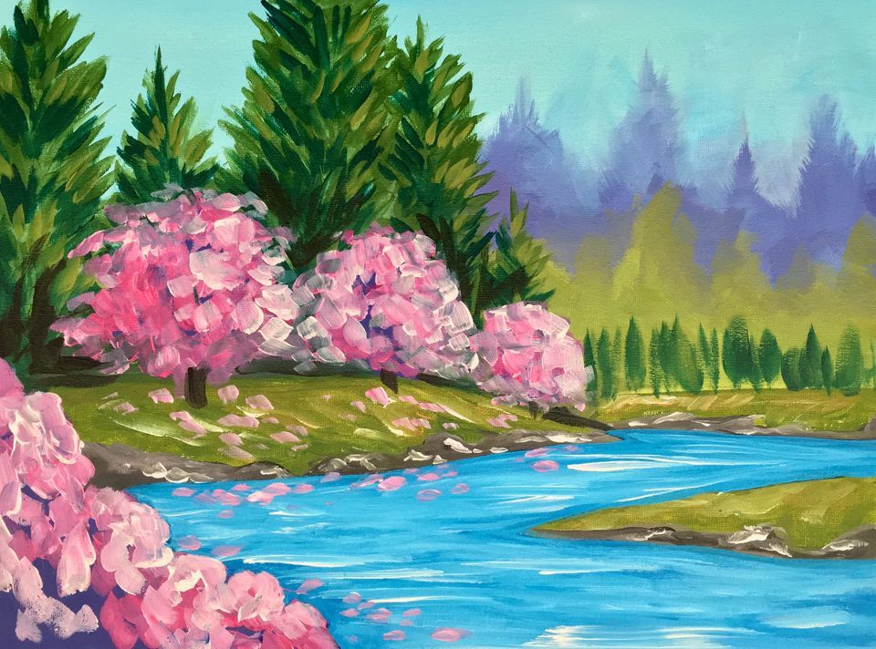 Auckland Paint and Wine Night - Bob Ross - A River Walk