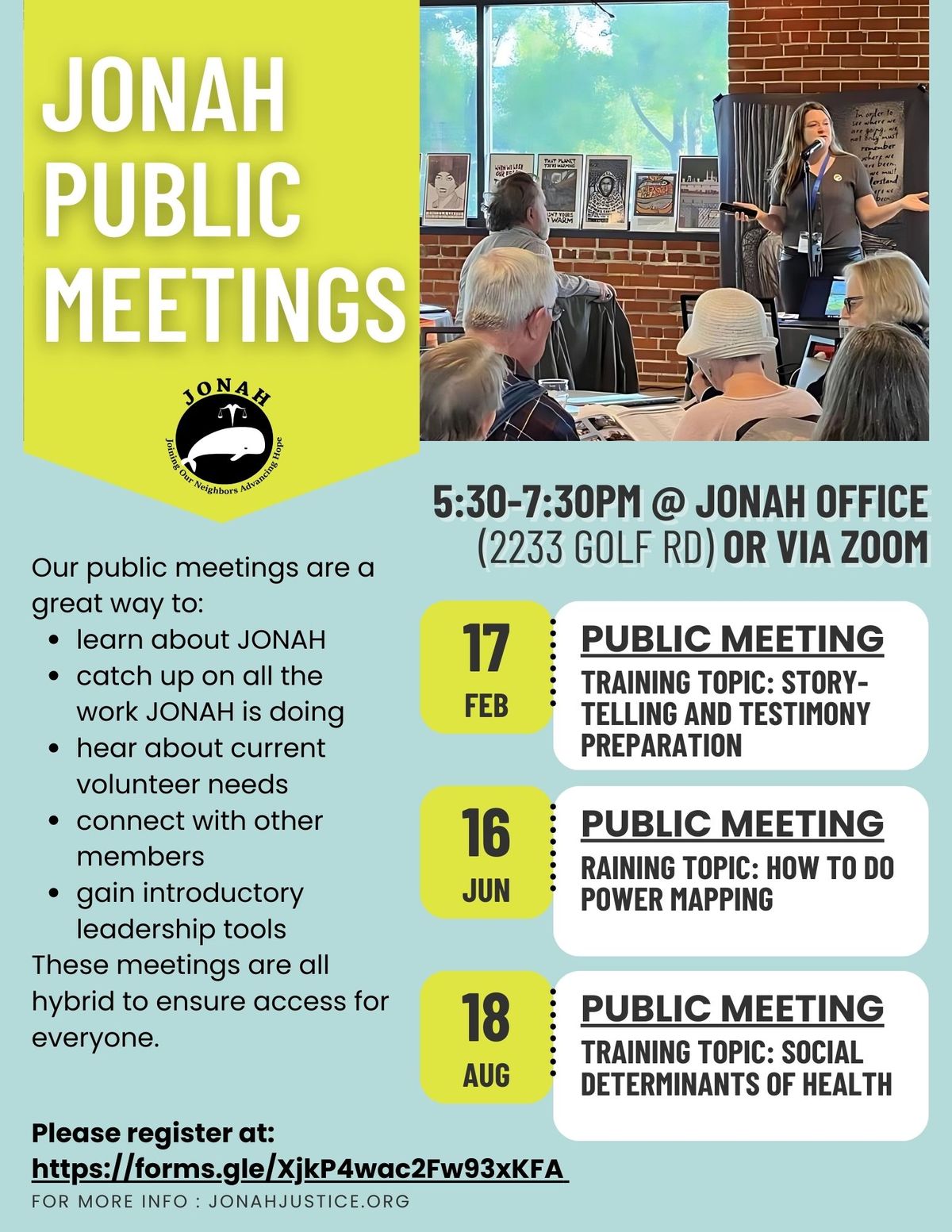 JONAH Public Meeting