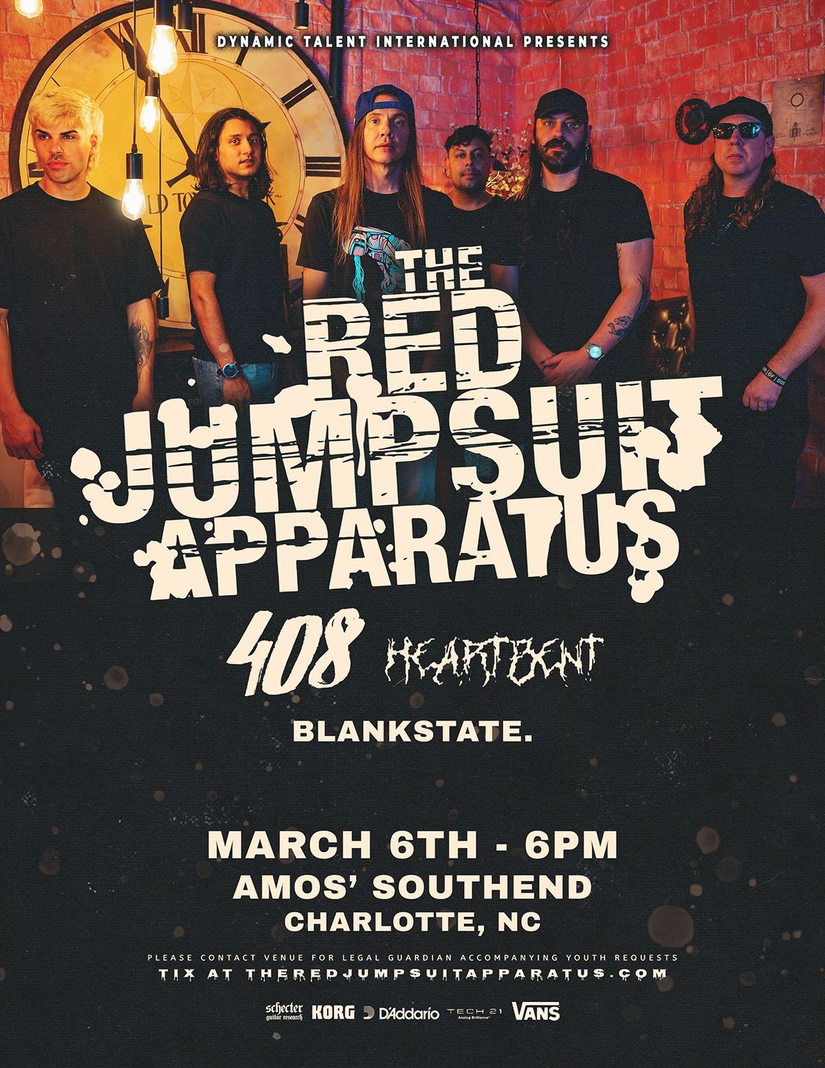 Red Jumpsuit Apparatus with 408, Heartbent and Blankstate