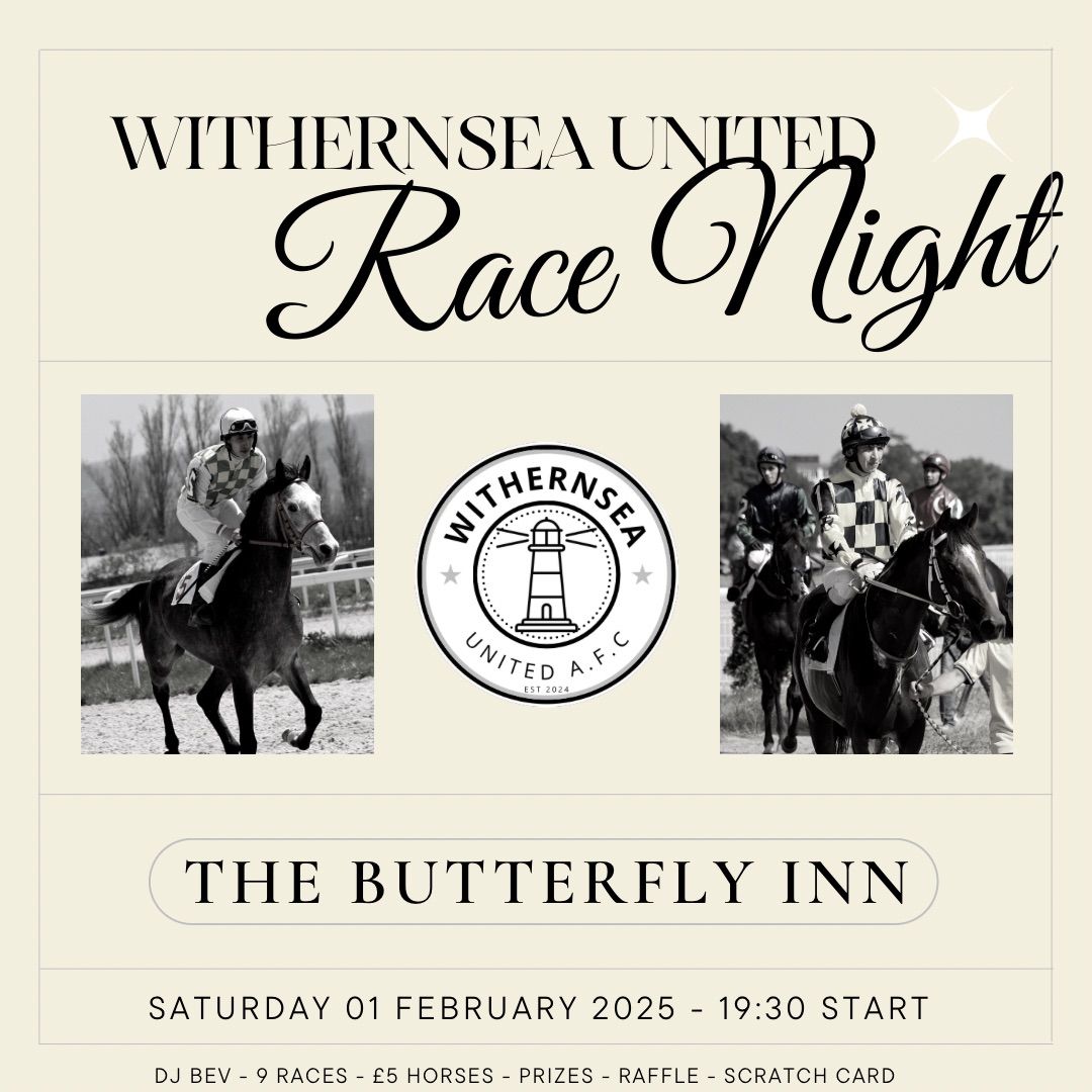 \u26bd\ufe0fWithernsea United Race Night \ud83d\udc0e