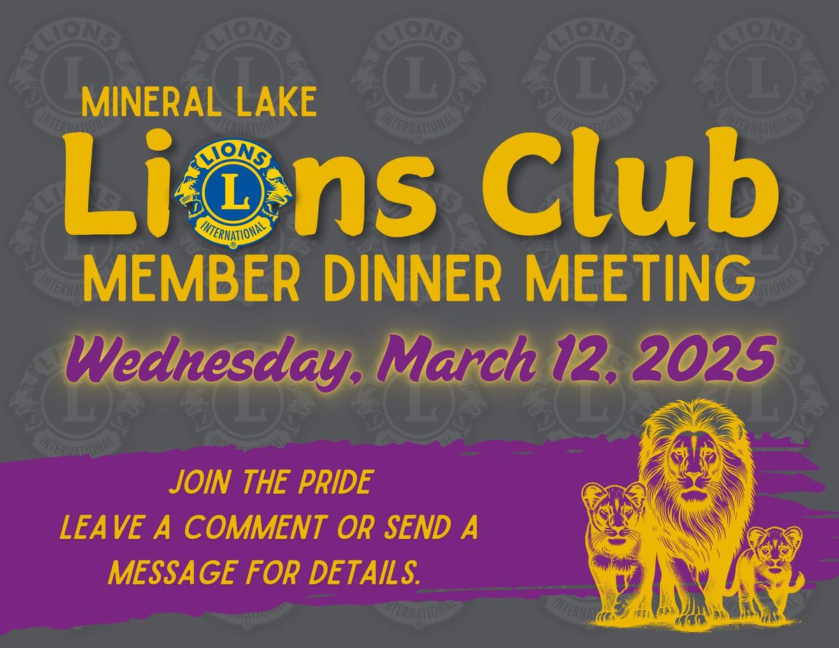 March Member Potluck Dinner Meeting