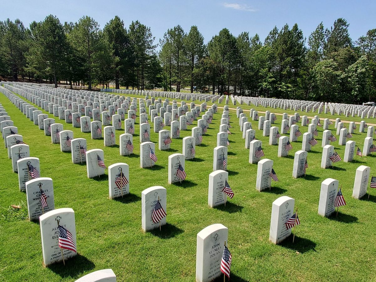 Memorial Day flag placement and Memorial Ceremony 