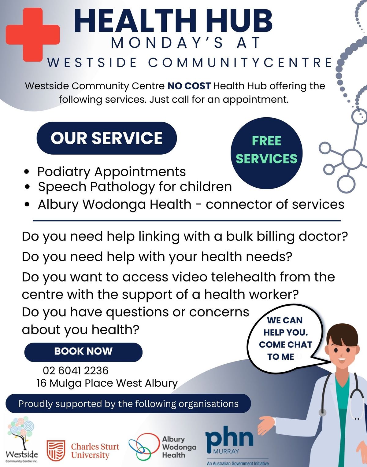 Health Hub Monday's - Westside Community Centre 