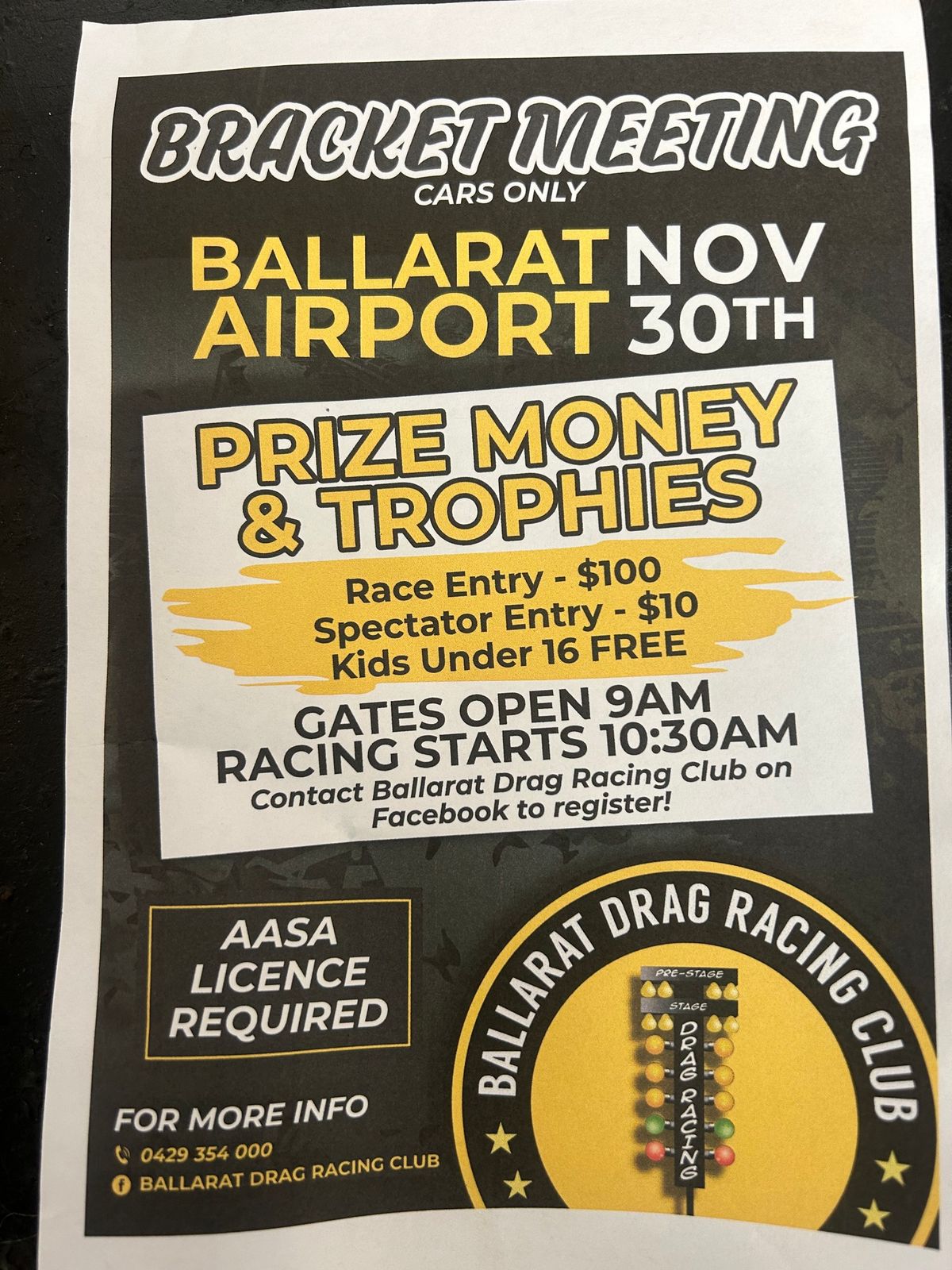 Ballarat drag club bracket meeting