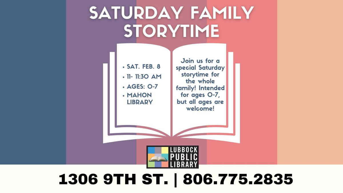 Saturday Family Storytime at Mahon Library