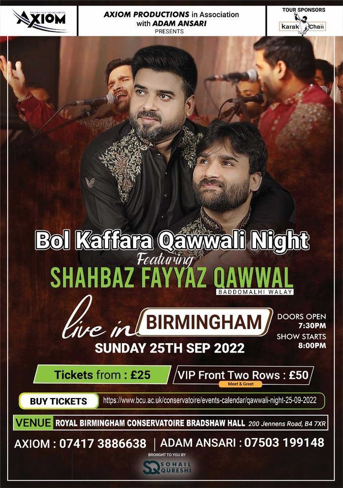Bol Kaffara Qawwali Night with Shahbaz Fayyaz Qawwal-Birmingham