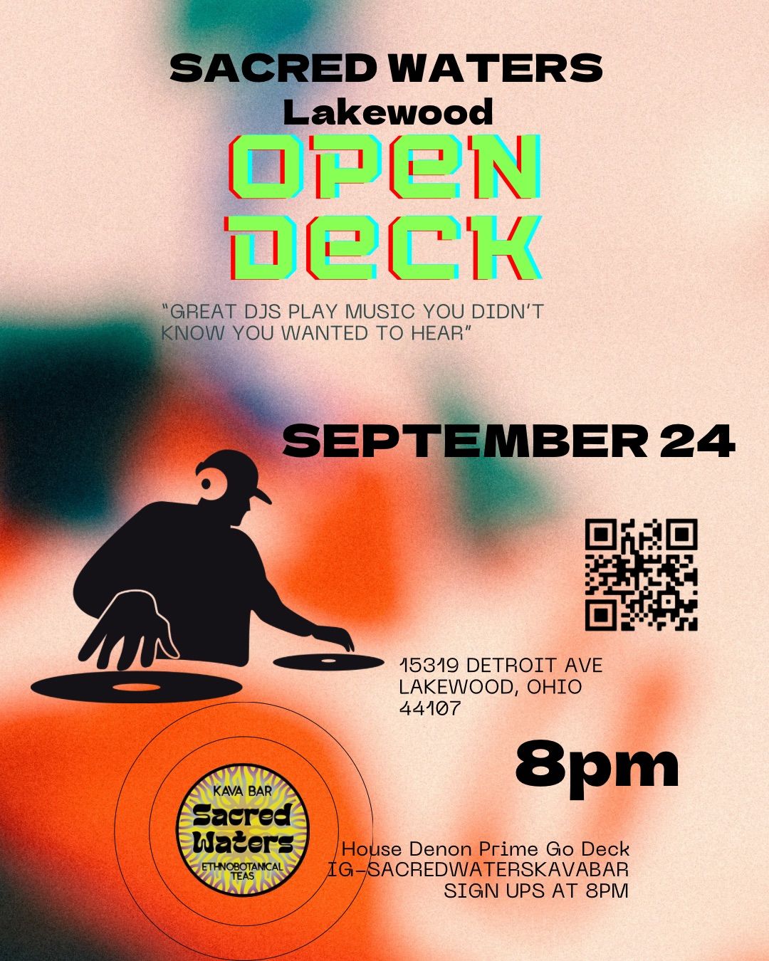 Open Decks at Sacred Waters