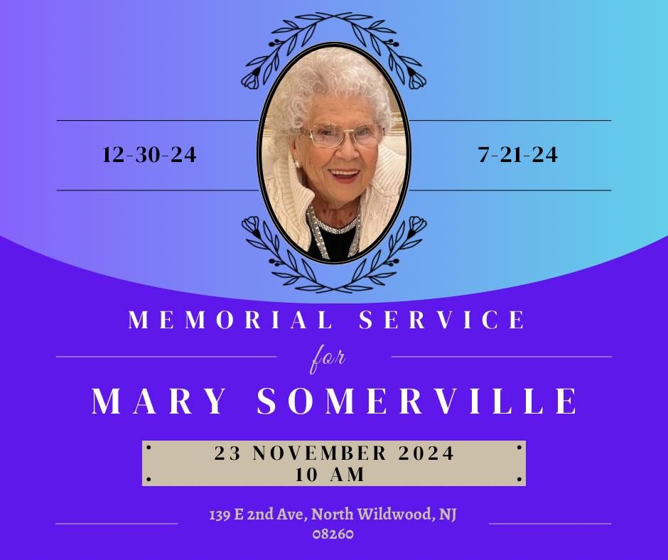 Memorial Service for Mary 'Bessie' Somerville