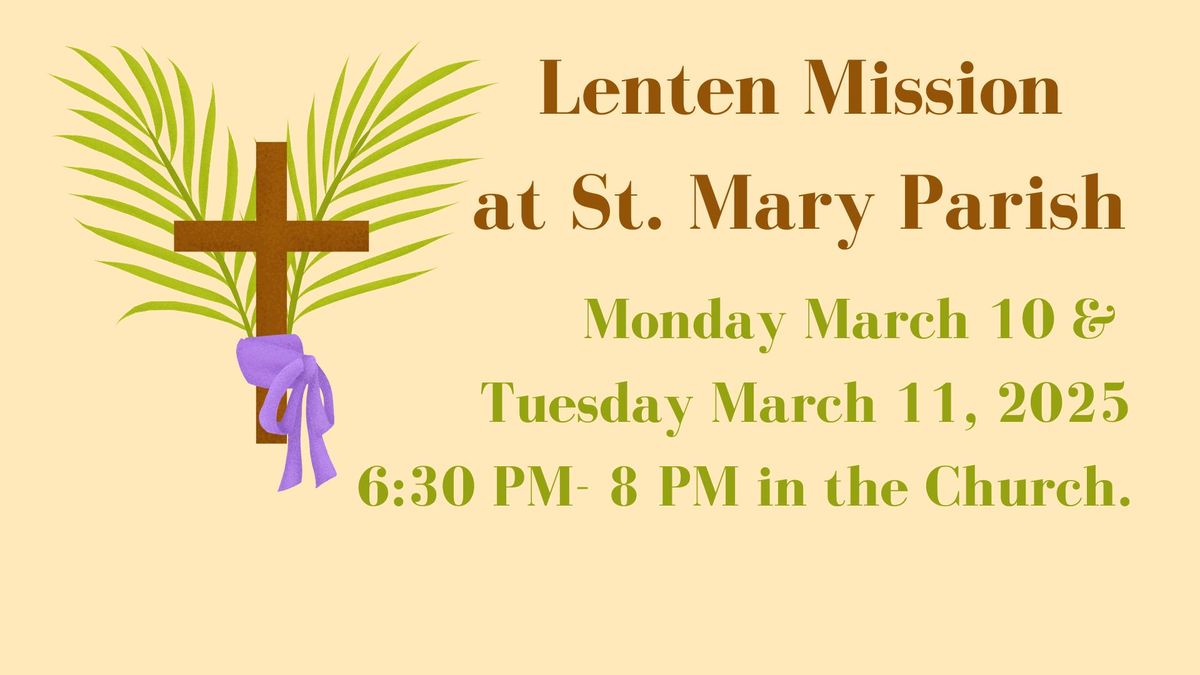 Lenten Mission with Fr. Romke