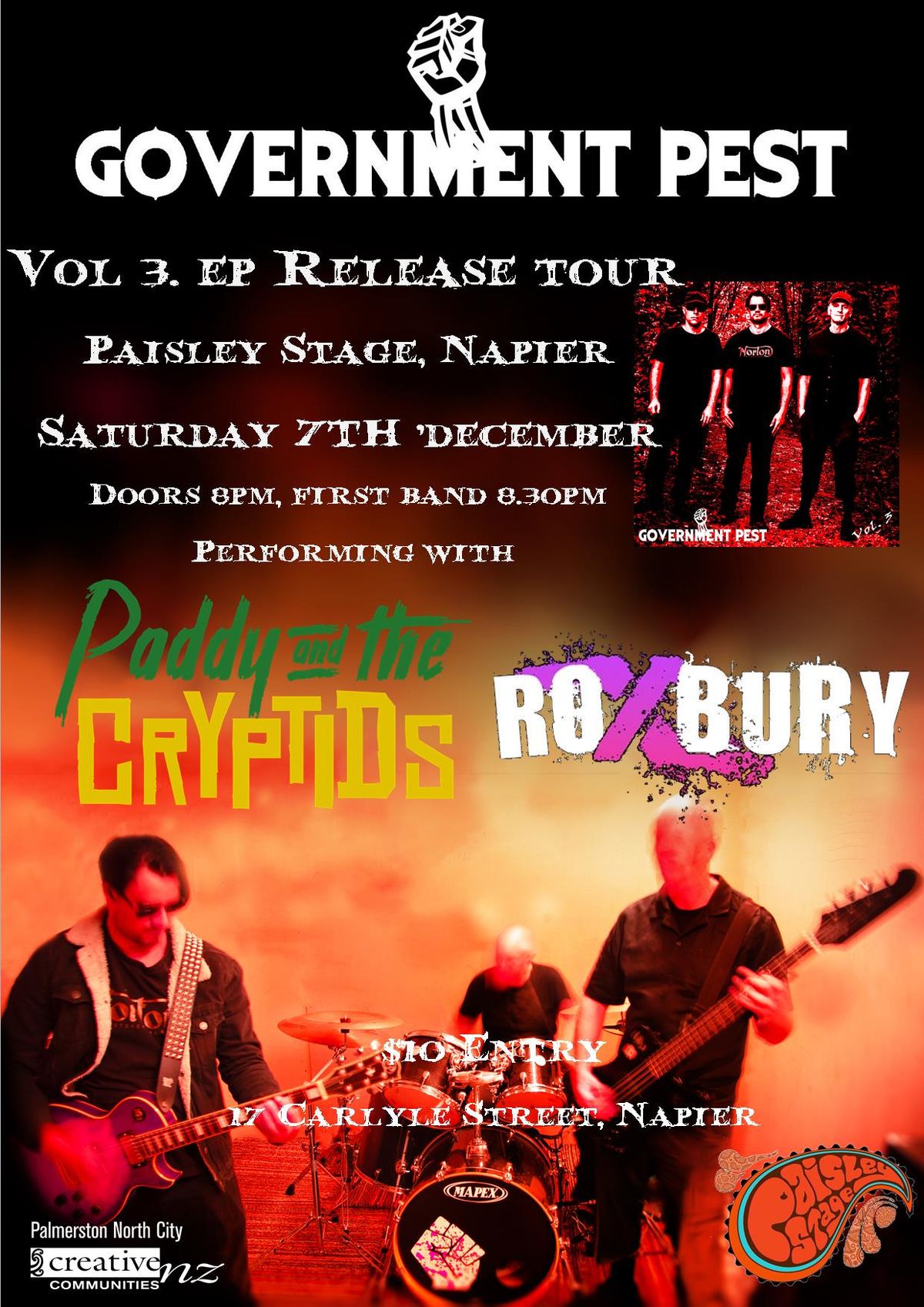 Government Pest EP Release tour with Roxbury+PaddyandtheCryptids