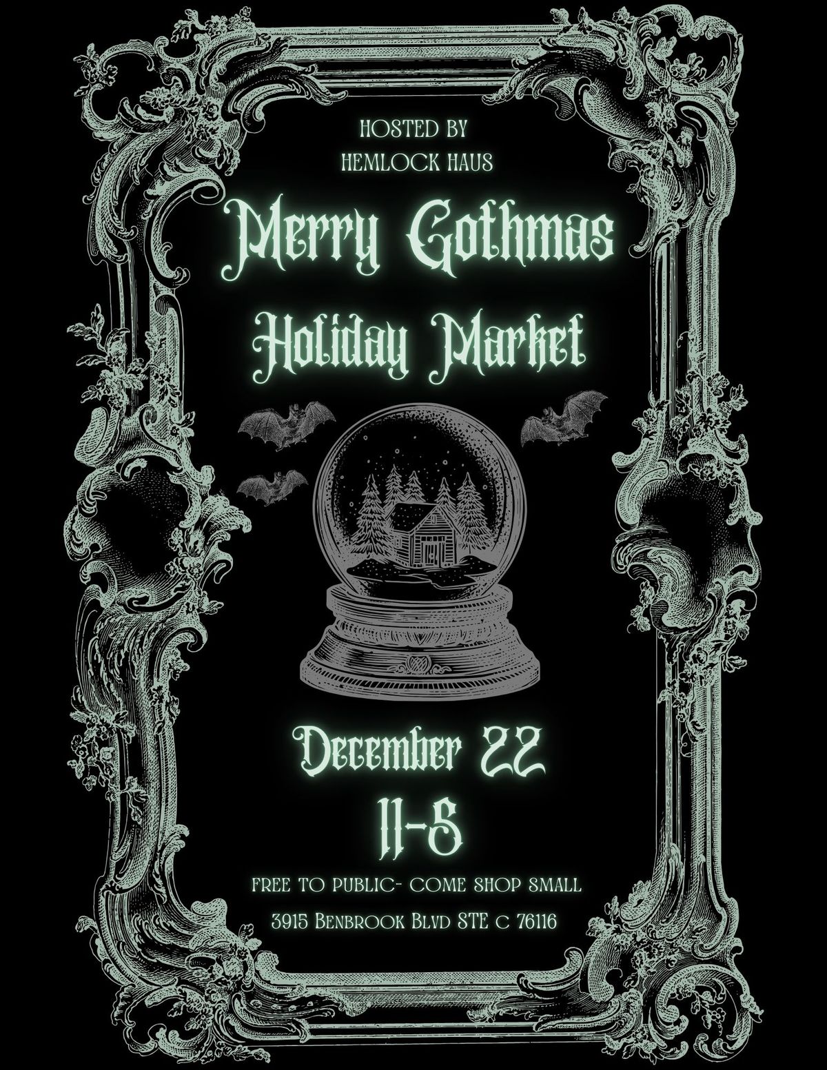 Merry Gothmas Holiday shopping pop up market