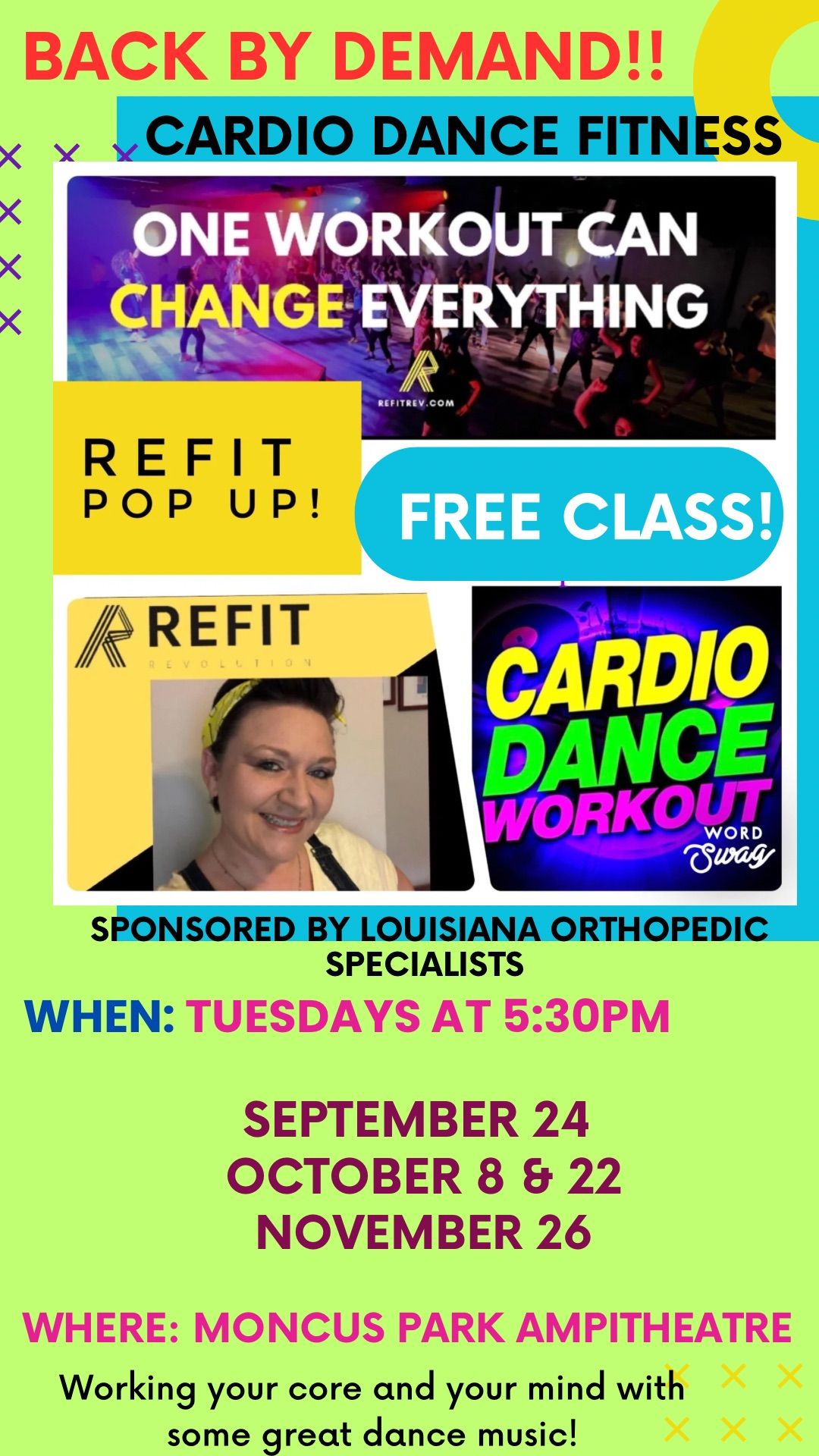 Free Cardio Dance Class at Moncus Park! 