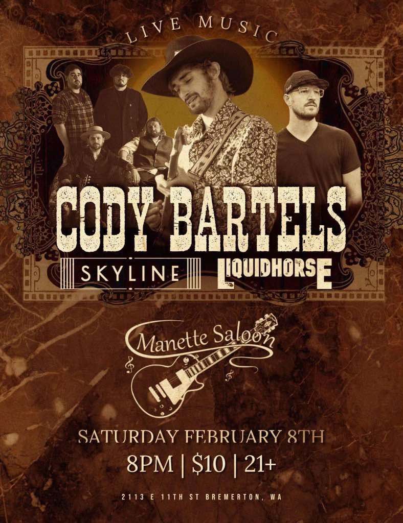 Cody Bartels with Skyline and Liquidhorse at Manette Saloon