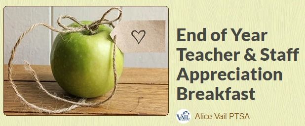 Alice Vail Teacher & Staff Appreciation Breakfast