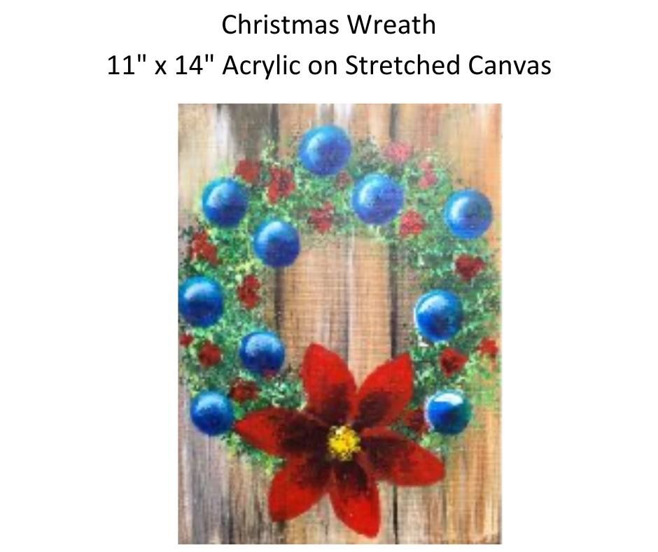 Christmas Wreath good for kids Sit and Paint at Nature's Nook