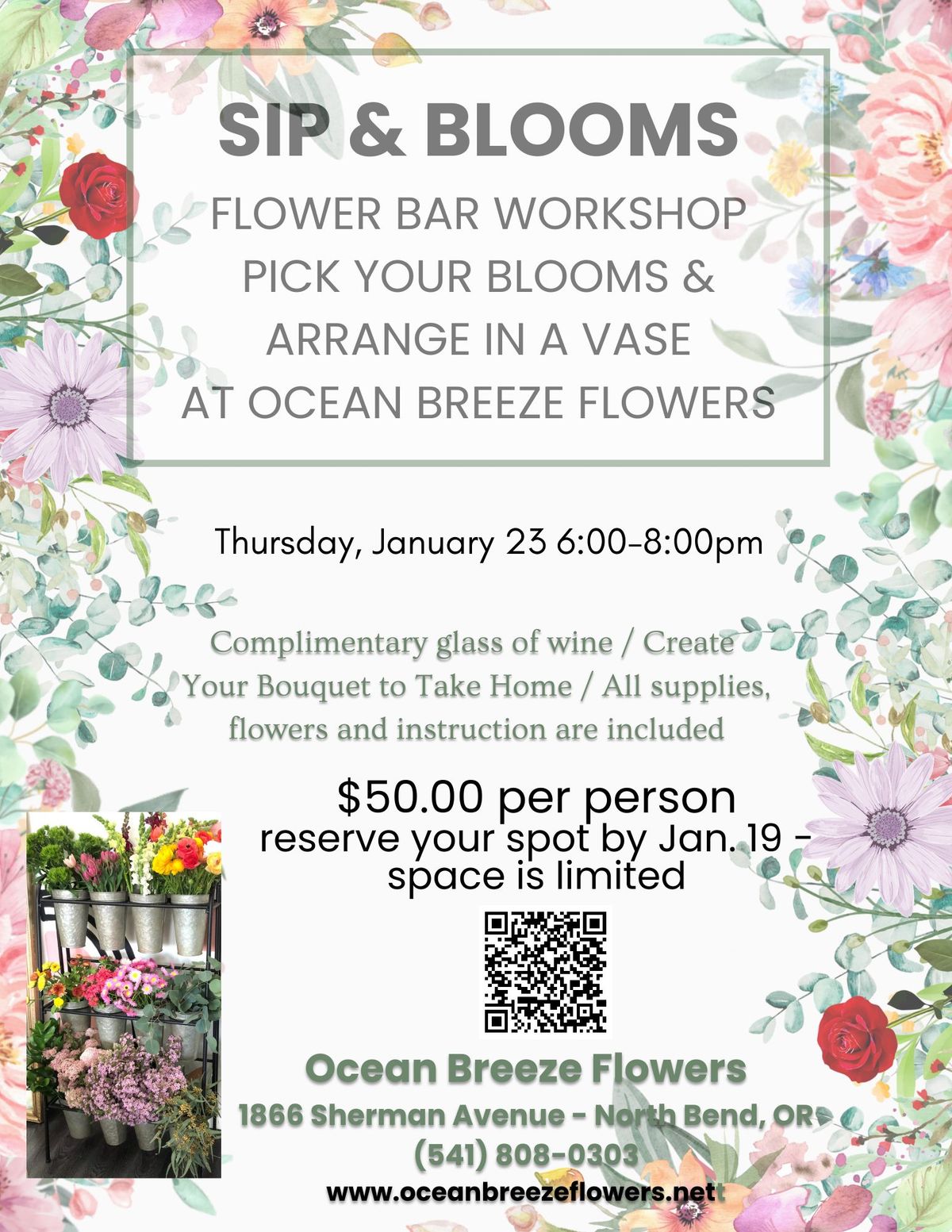 Sip & Blooms Flower Bar Workshop