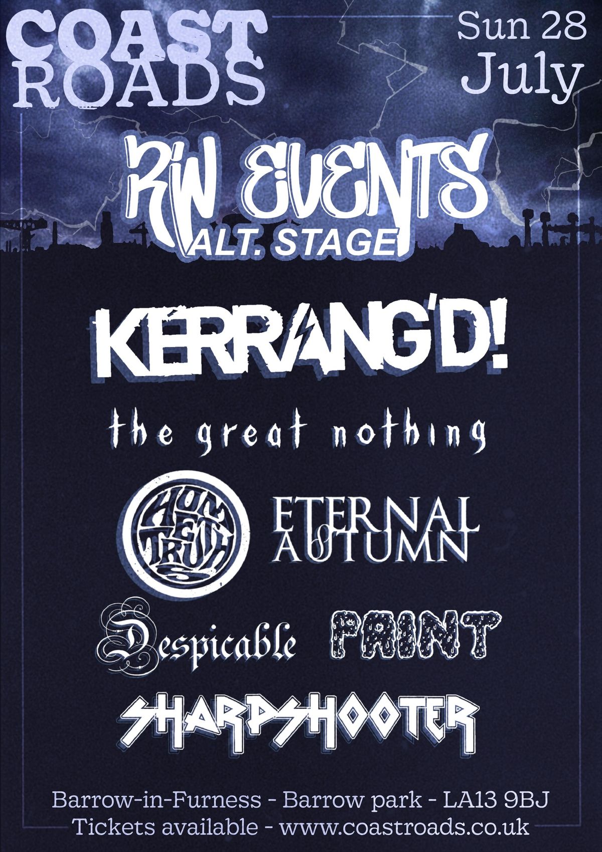 Coast Roads Fest x RW Events Stage ft. Kerrang'd, The Great Nothing, Hometruths + MORE 28\/07\/2024