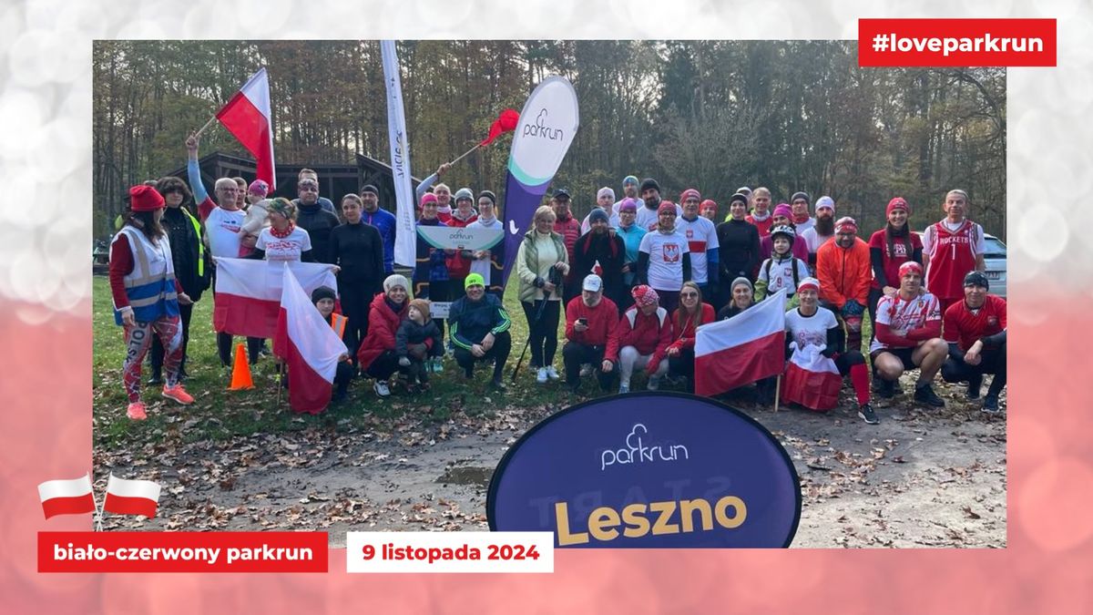 Bia\u0142o-czerwona specjalna edycja parkrun Leszno - \u015awi\u0119to Niepodleg\u0142o\u015bci