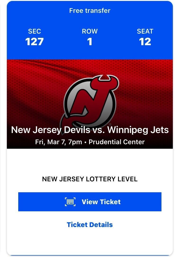 Winnipeg Jets vs. New Jersey Devils