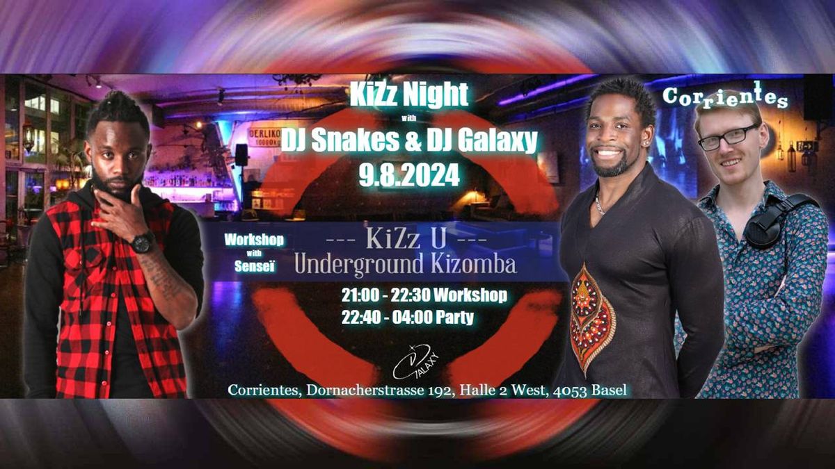 KiZz Night 9.8.2024 DJ Snakes & DJ Galaxy - Urbankiz Workshop with Sensei