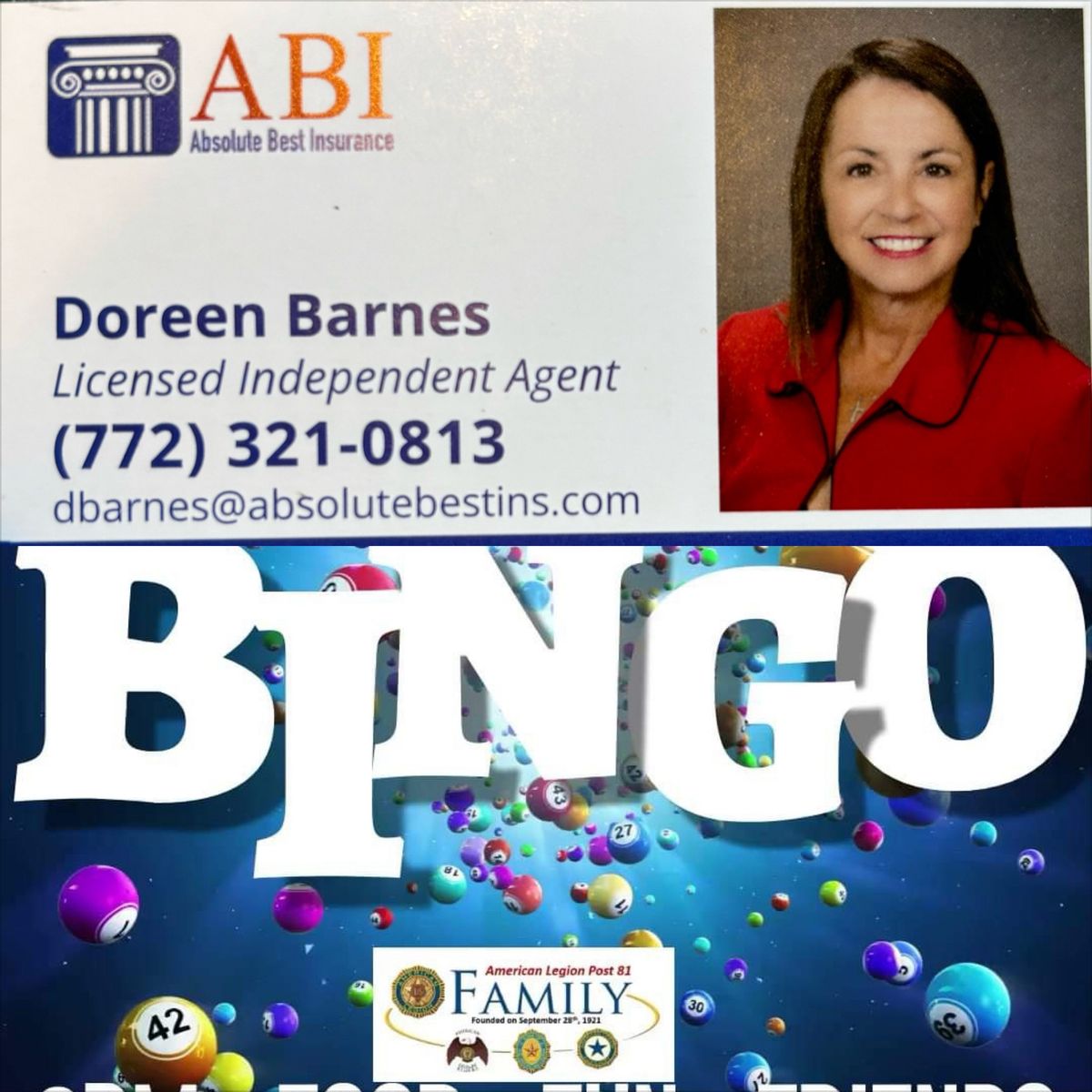 Bingo sponsored by ABI