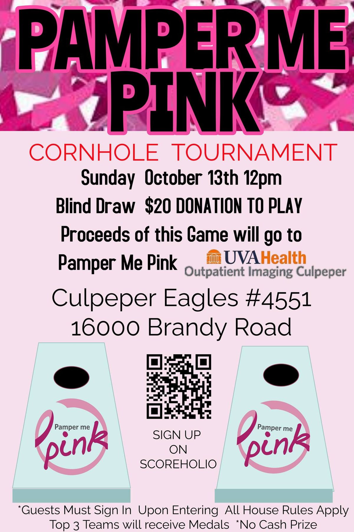 Pamper Me Pink Cornhole Fundraising Tournament