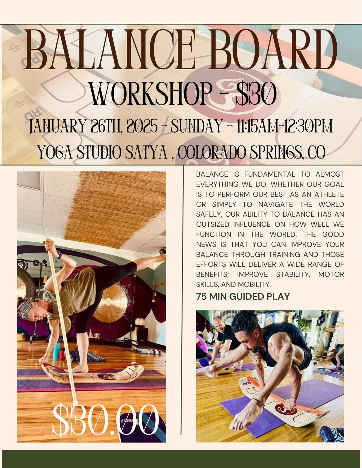 Balance Board Workshop - 75min