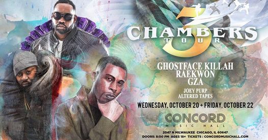 3 Chambers Tour: Ghostface Killah, GZA & Raekwon - Concord Music Hall - NIGHT 1