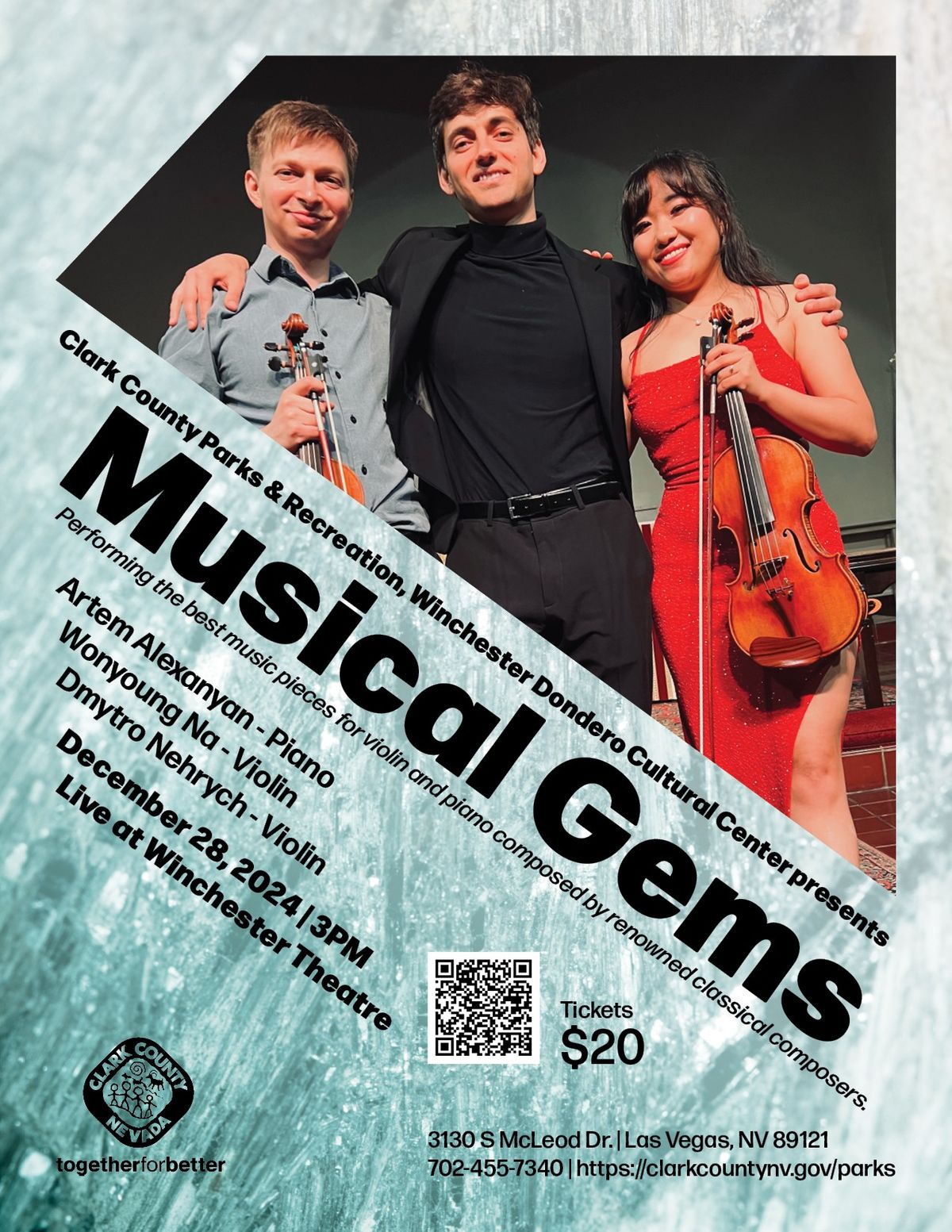 Musical Gems - music pieces for violin and piano, composed by renowned classical composers