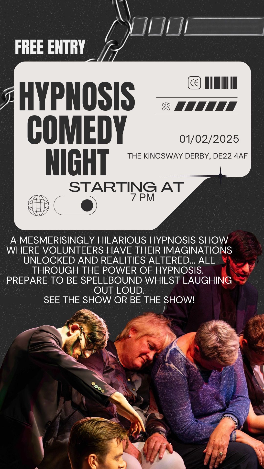 Hypnosis comedy night