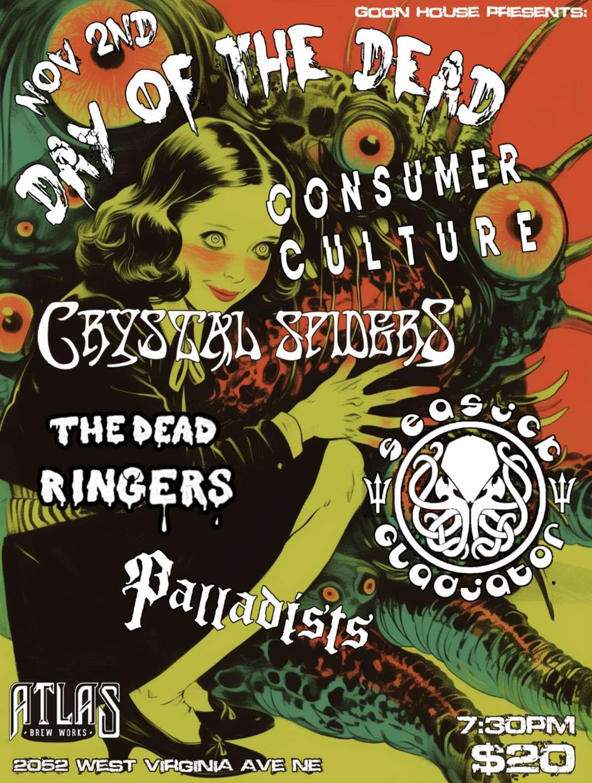 DAY OF THE DEAD: Consumer Culture, Crystal Spiders, Dead Ringers, Seasick Gladiator, Palladists 