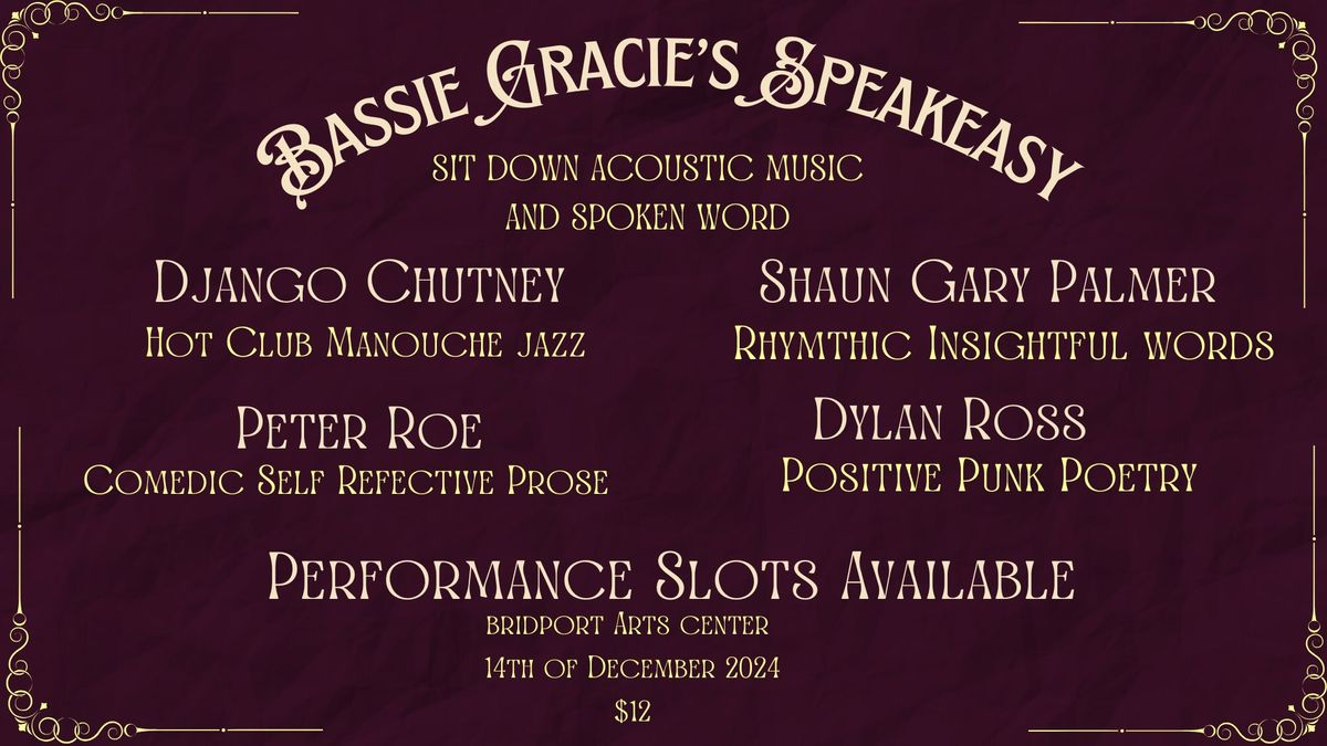 Bridport Arts; Bassie Gracie's Speakeasy