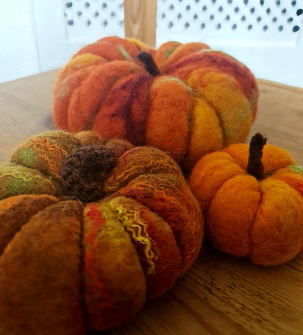 Needle felted pumpkin workshop