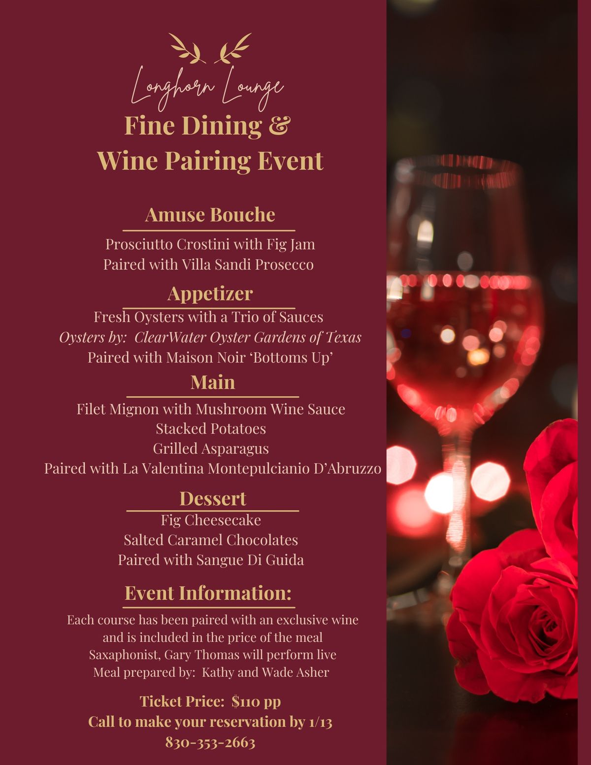 Exclusive Fine Dining & Wine Pairing Event