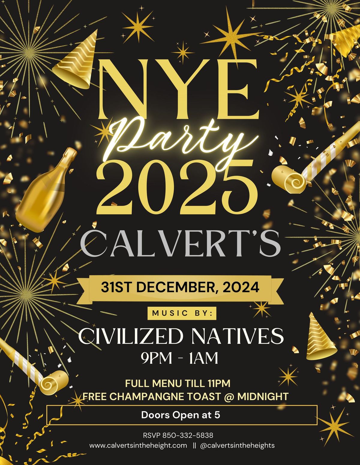 NYE Party @Calverts in the Heights