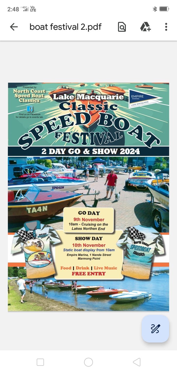 Lake Macquarie Classic Speedboat Festival Go and Show