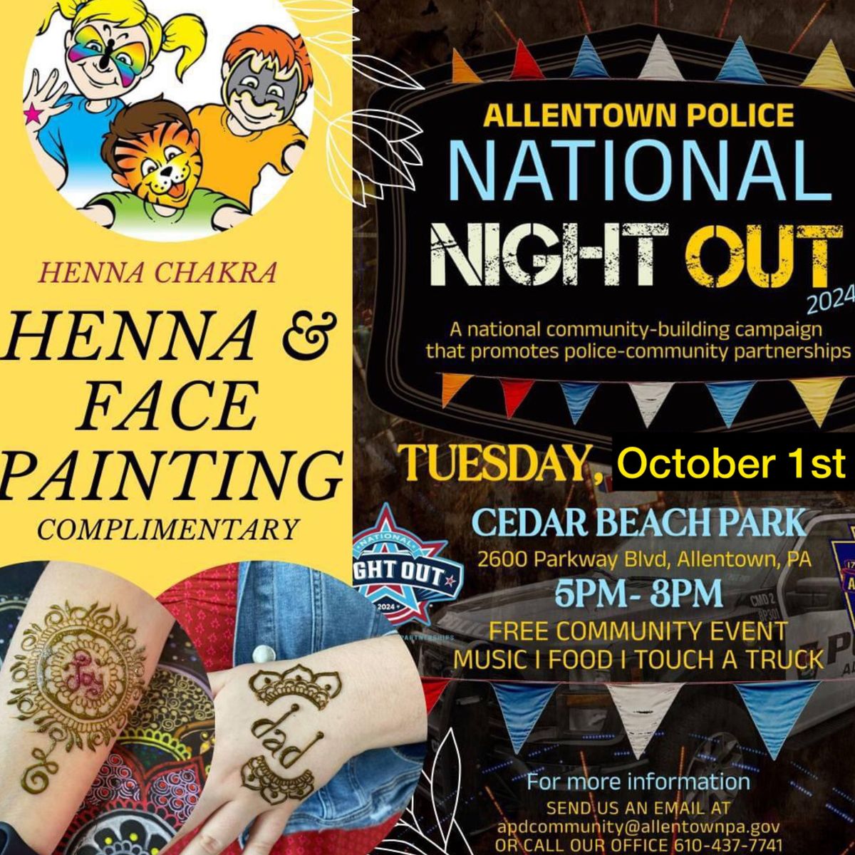 Free Henna and Face Painting at National Night Out