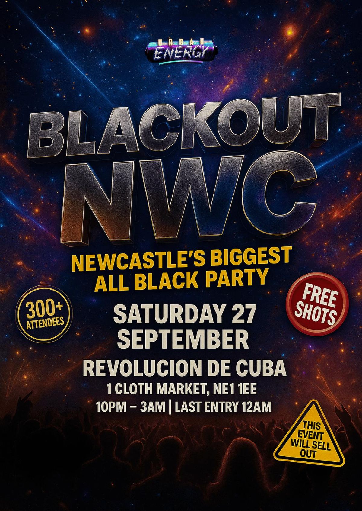 BLACKOUT NEWCASTLE - THE TOONS WILDEST ALL BLACK PARTY