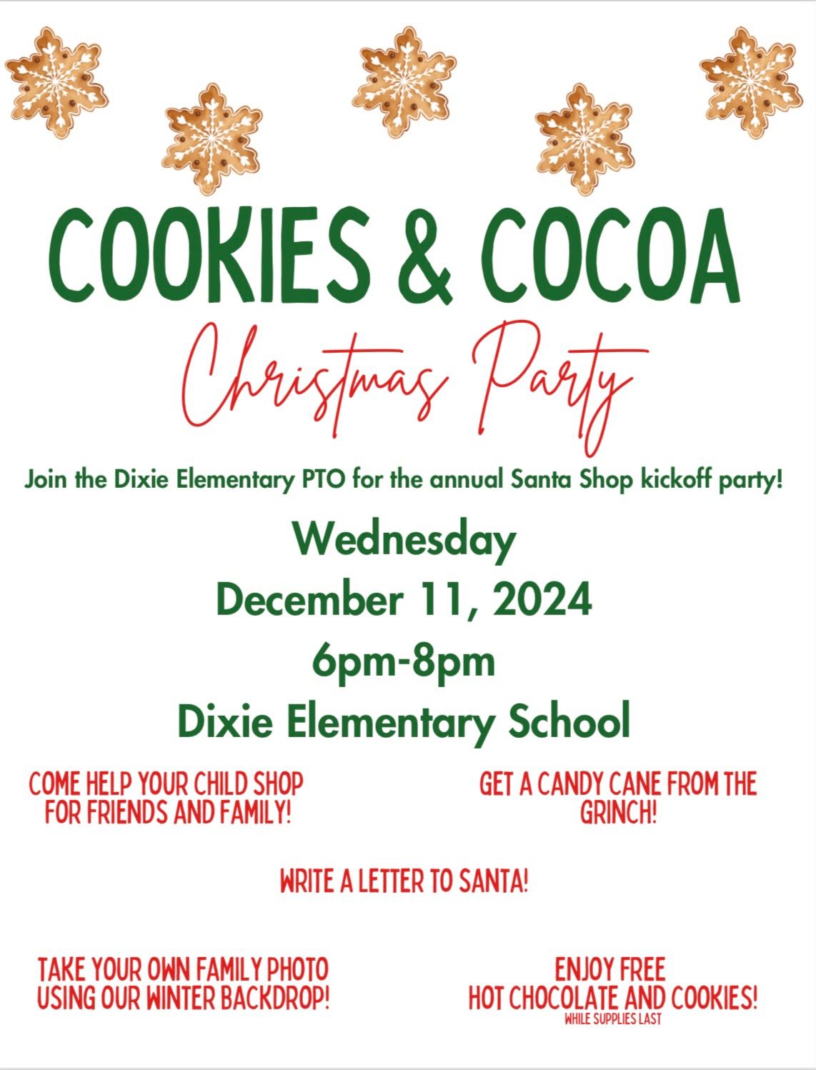 Cookies & Hot Cocoa\/Santa Shop Kick Off Party 