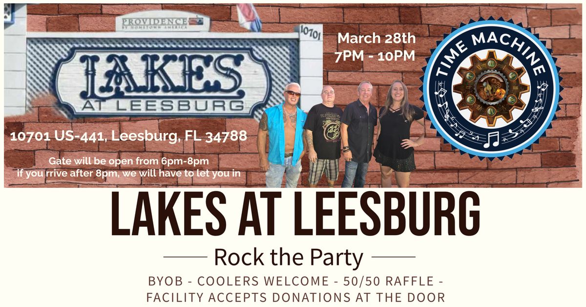 Time Machine @ Lakes at Leesburg Friday March 28th 7pm-10pm