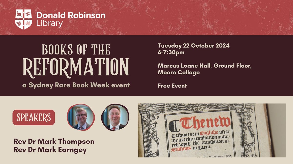 Books of the Reformation: a Sydney Rare Book Week event