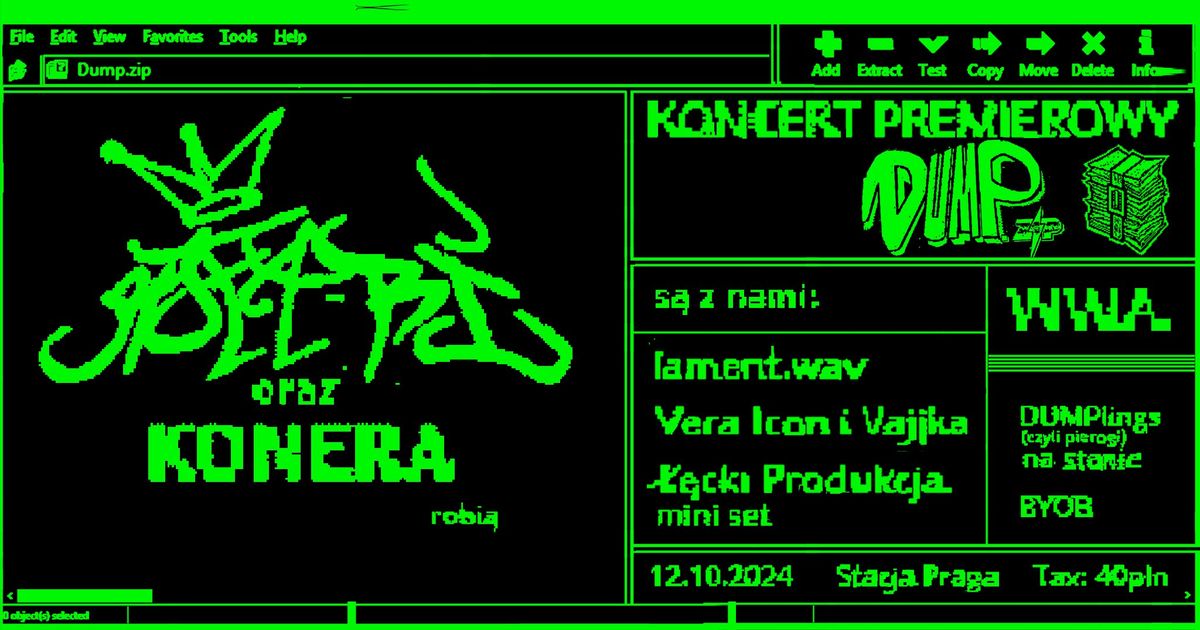 KONCERT PREMIEROWY Ryfa Ri oraz Konera - DUMP,ZIP II WARSZAWA + Vajjka, Vera Icon + go\u015bcie