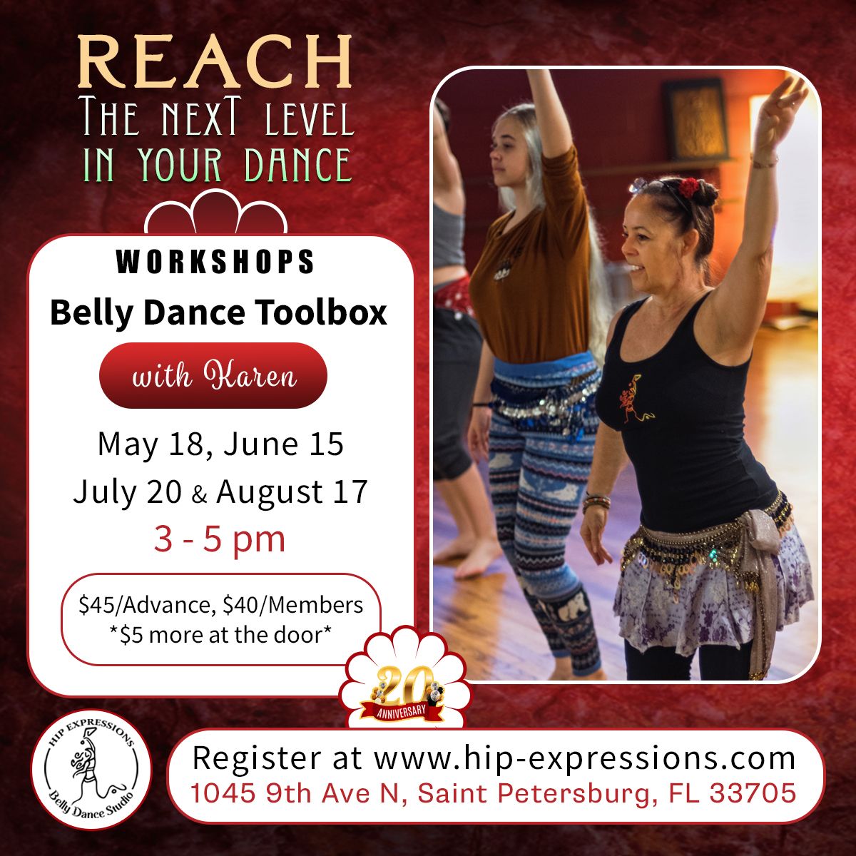 Bell Dance Toolbox 3 Workshop with Karen | July 20 | 3 -  5 pm | At Hip Expressions