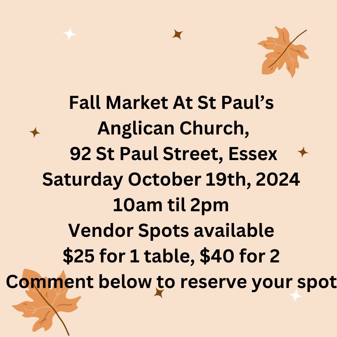 Fall Market at St Paul's Anglican Church Essex